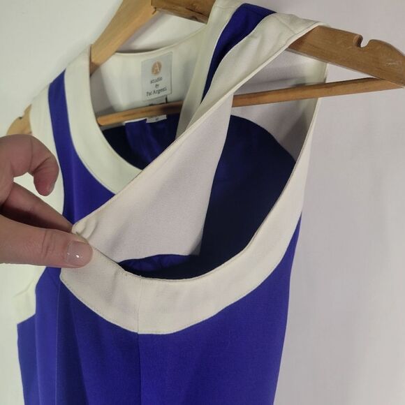 Vintage Sleeveless Purple and White Dress - Picture 6 of 16